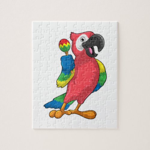 Parrot at Music with Maracas Jigsaw Puzzle