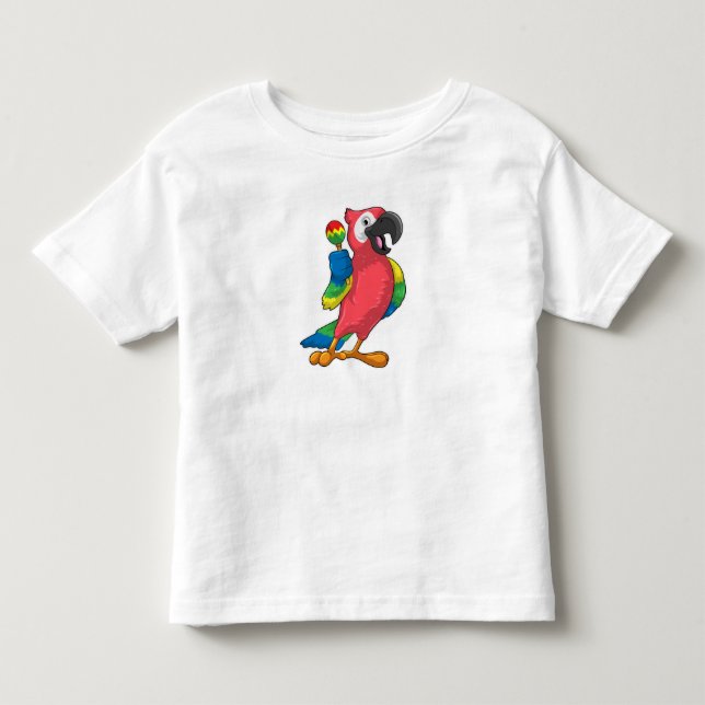 Parrot at Music with Maracas Toddler T-shirt (Front)