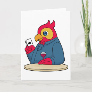 Parrot at Poker with Poker cards