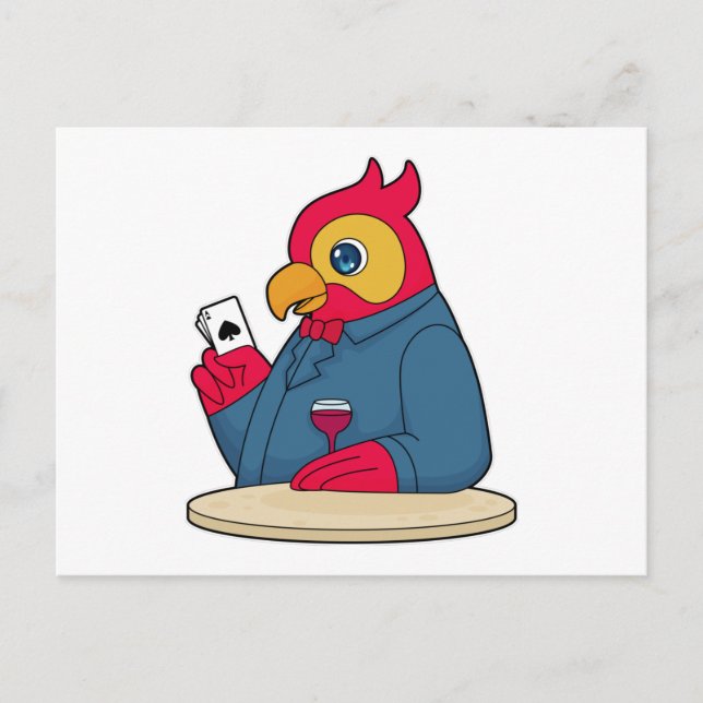 Parrot at Poker with Poker cards (Front)