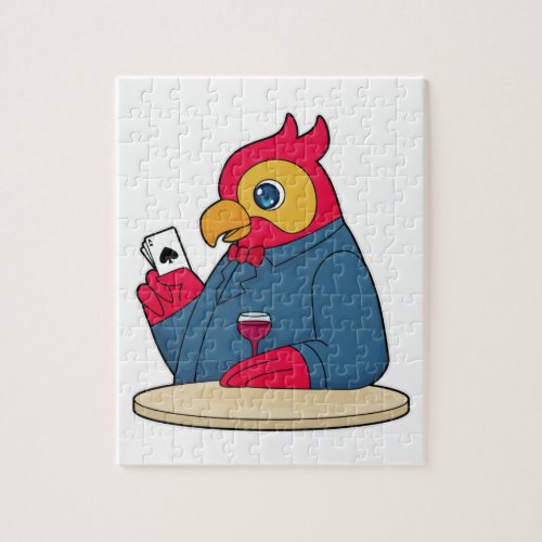 Parrot at Poker with Poker cards Jigsaw Puzzle