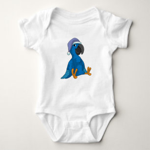 Parrot at Sleeping with Nightcap Baby Bodysuit