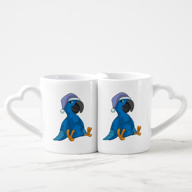 Parrot at Sleeping with Nightcap Coffee Mug Set (Front Nesting)