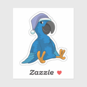 Parrot at Sleeping with Nightcap Sticker