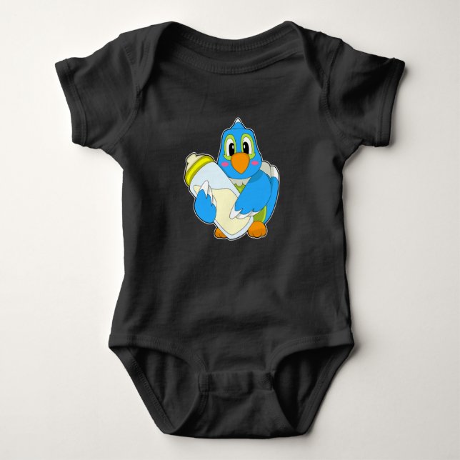Parrot Baby bottle Milk Baby Bodysuit (Front)