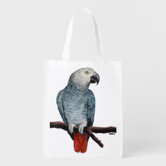 Parrot Bags African Grey Parrot Art Tote Bags