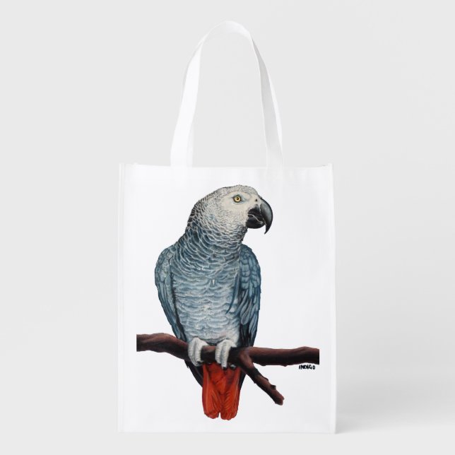 Parrot Bags African Grey Parrot Art Tote Bags (Front)