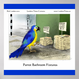 Parrot Bathroom Fixtures Fine Art Funny Posters