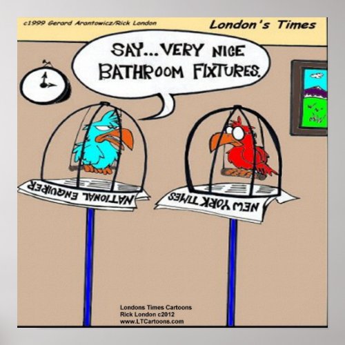 Parrot Bathroom Fixtures Funny Poster