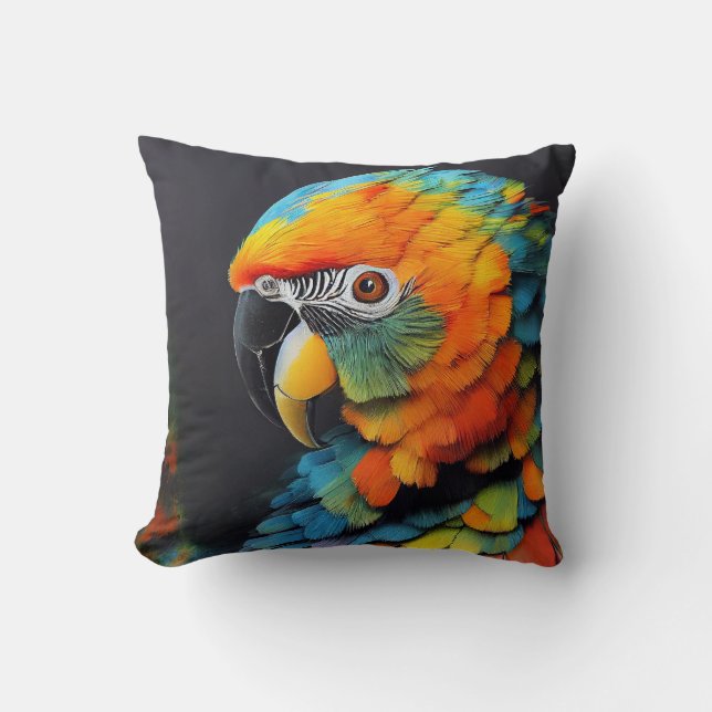 Parrot Bird Animal Discovery Adventure Nature  Throw Pillow (Front)