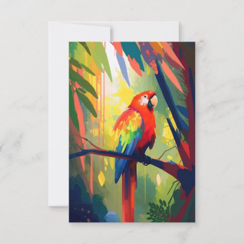 Parrot Bird Animal Portrait Painting Wildlife Free Thank You Card