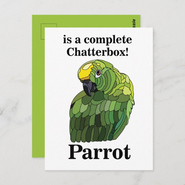 Parrot Bird Chatterbox Funny Postcard (Front/Back)