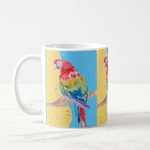 Parrot Bird Childs Boys Birthday Pastel Blue Mug