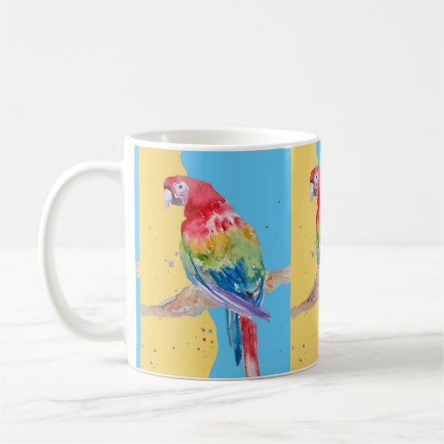 Parrot Bird Childs Boys Birthday Pastel Blue Mug