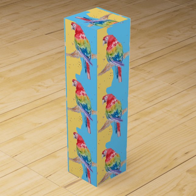 Parrot Bird Childs Mens Birthday Cake Favor Box (Front)