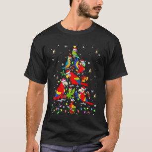 Parrot Bird Christmas Tree Light Tropical Macaw Pa T-Shirt