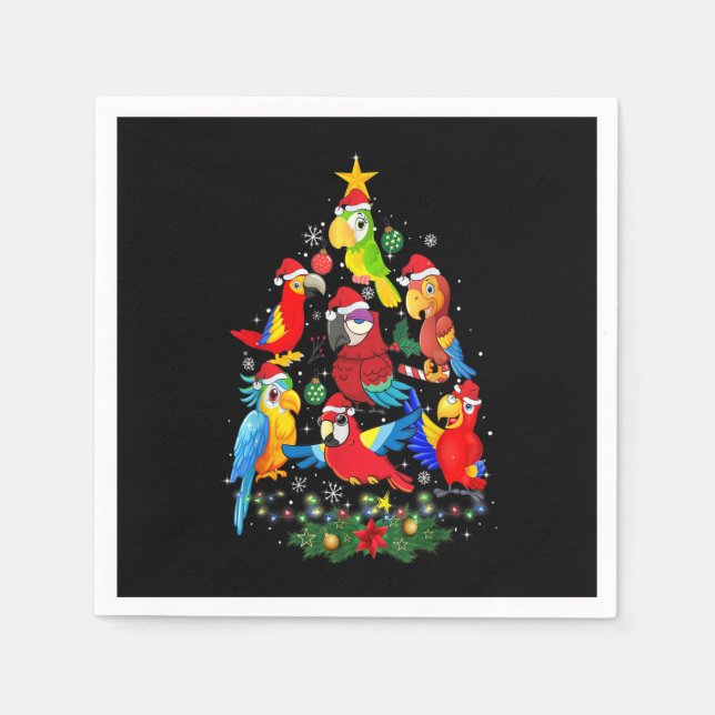 Parrot Bird Christmas Tree Ornament Funny Gifts Xm Napkins (Front)