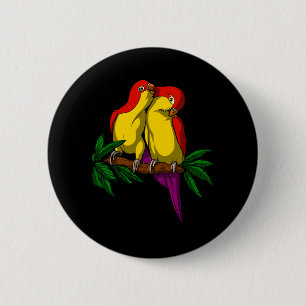 Parrot Bird Cute Couple Button