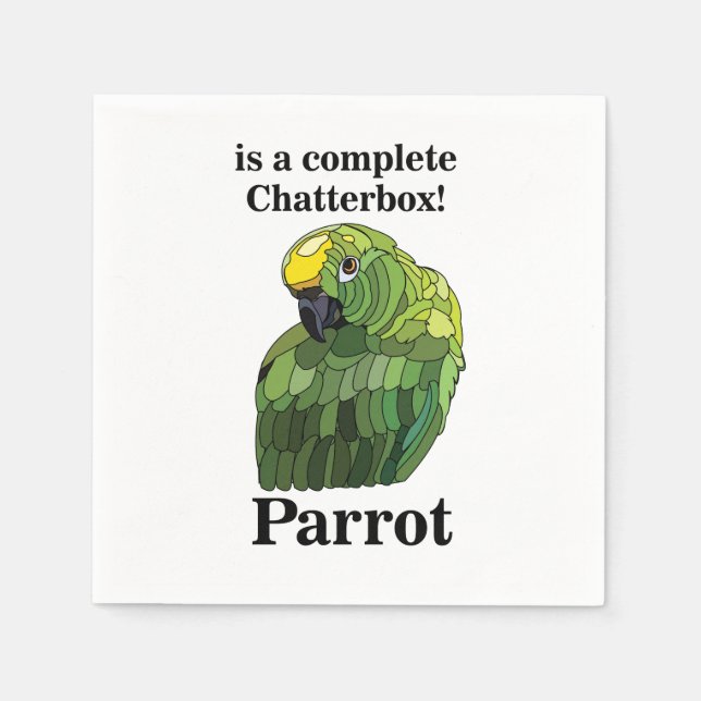 Parrot Bird Funny Tropical Birthday Party Napkins (Front)