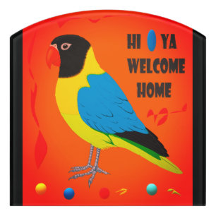 Parrot bird picture perfect art door sign