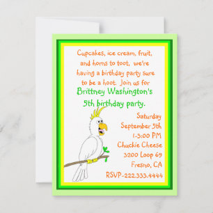 Parrot Birthday Invitation