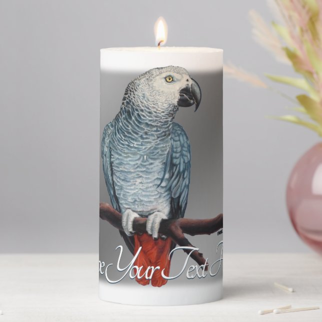 Parrot Candle Personalized African Grey Art Candle (In Situ)