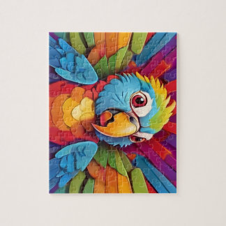 Parrot, cartoon, colorful jigsaw puzzle