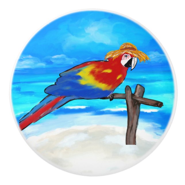 Parrot Ceramic Knob (Front)