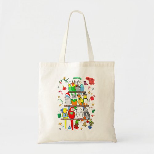 Parrot Christmas Holly Jolly Tote Bag