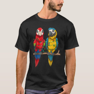 Parrot Christmas Macaw Xmas Lights Bird Lovers Chr T-Shirt