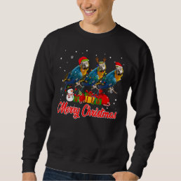 Parrot Christmas Pajama Funny Xmas Lights Animals Sweatshirt