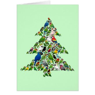Parrot Christmas Tree Note Card