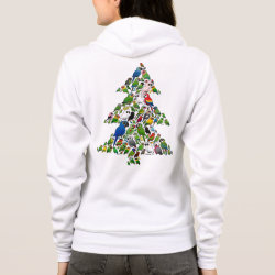 Parrot Christmas Tree Women's Bella+Canvas Full-Zip Hoodie