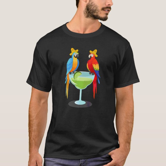 Parrot Cinco De Mayo  Drinking Tequila Mexican Fie T-Shirt (Front)