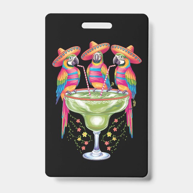 Parrot Cinco De Mayo Funny Drinking Mexican Fiesta Badge (Front)