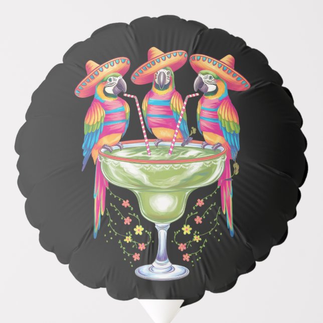 Parrot Cinco De Mayo Funny Drinking Mexican Fiesta Balloon (Front)