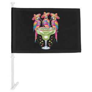 Parrot Cinco De Mayo Funny Drinking Mexican Fiesta Car Flag