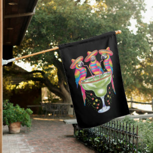 Parrot Cinco De Mayo Funny Drinking Mexican Fiesta House Flag