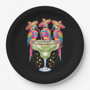 Parrot Cinco De Mayo Funny Drinking Mexican Fiesta Paper Plates