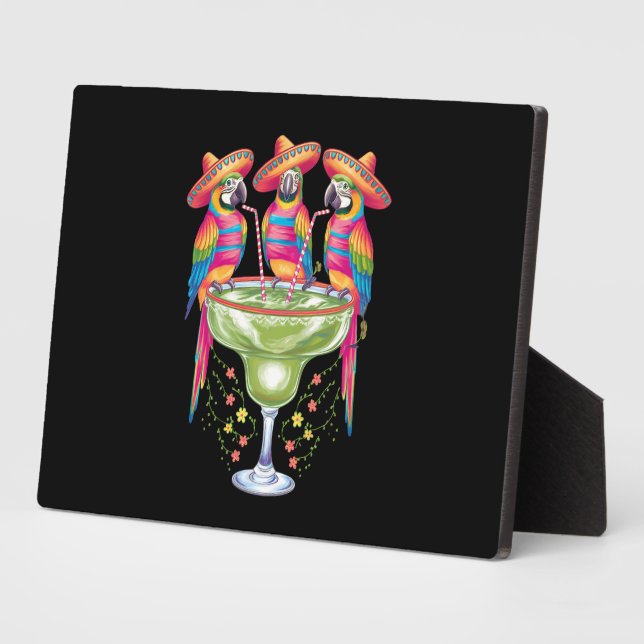 Parrot Cinco De Mayo Funny Drinking Mexican Fiesta Plaque (Side)