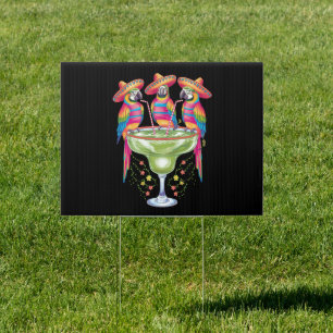 Parrot Cinco De Mayo Funny Drinking Mexican Fiesta Sign