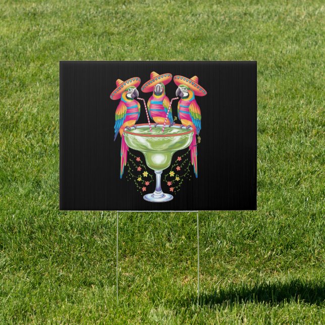 Parrot Cinco De Mayo Funny Drinking Mexican Fiesta Sign (Insitu)