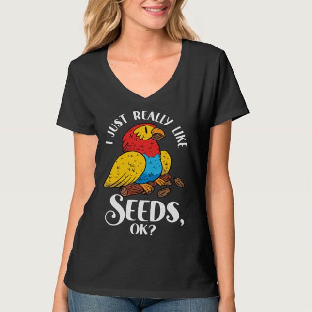 Parrot Cockatiel Wildlife Bird Seed Pet Food Parro T-Shirt (Front)
