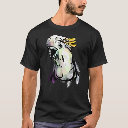 Parrot Cockatoo Watercolor Painting T_Shirts