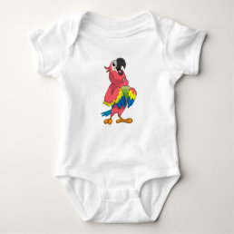 Parrot &amp; Coconut with Drinking straw Baby Bodysuit