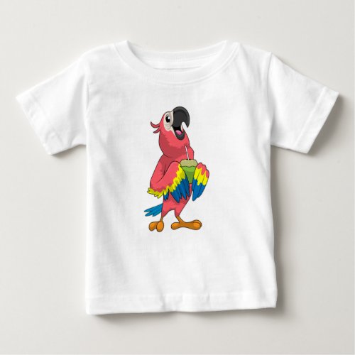 Parrot  Coconut with Drinking straw Baby T_Shirt