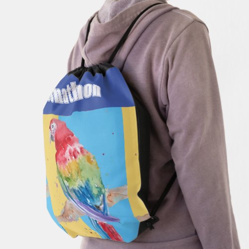 Parrot Colorful Bird Kids Boys Name Backpack