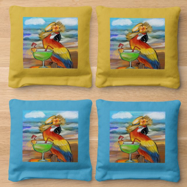 Parrot Cornhole Bags (Wood)