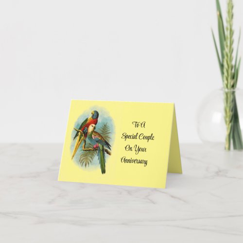 Parrot Couple Anniversary Greeting Card
