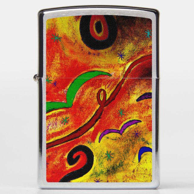 Parrot Curves Zippo Lighter (Front)